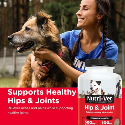 Nutri-Vet Hip & Joint Dog Supplement, 500mg Glucosamine, 120 Count
