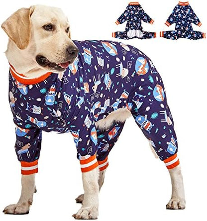 LovinPet Pet Clothes, Pet Pajamas, Nighthawk and Red Fox Gray Print, M