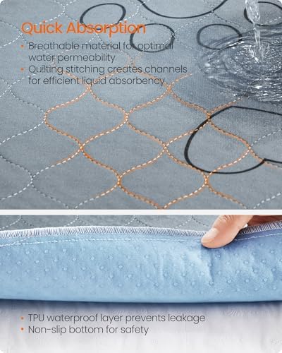 Feandrea Washable Pee Pads for Dogs, Waterproof, 48 x 24 Inches, 2 Pack