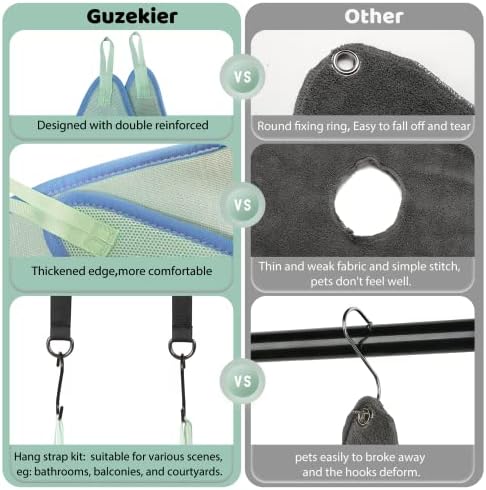 Guzekier Pet Dog Grooming Hammock Harness for Cats & Dogs, Dog Sling for Grooming, Dog Hammock Restraint Bag with Nail Clippers/Trimmer, Nail File, Pet Comb,Ear/Eye Care
