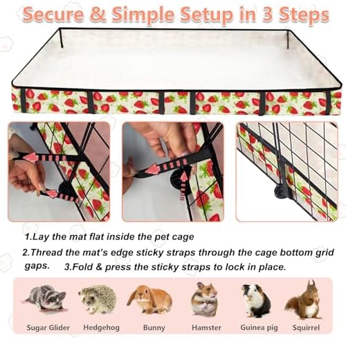 Guinea Pig Cage Liner，Washable Waterproof Oxford Cloth Cage Liners for Small Animals,Hamster Chinchilla Hedgehog Rabbit and Other Small Animals Not Include Cage(42x56 inches)