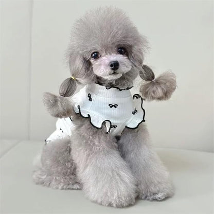 Small Dog Clothes Extra Small Dogs Spring Summer Dress Cute Soft and Breathable Outfits for Female Chihuahua Shih Tzu Yorkshire Puppy Cats (White Dress, Medium)