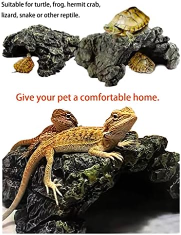 Reptile Habitat, Turtle Hideout,Water Tank Decoration for Fish, Reptiles, Amphibians,Frogs, Snakes,Lizards,Shrimps, Spiders and Small Animals…