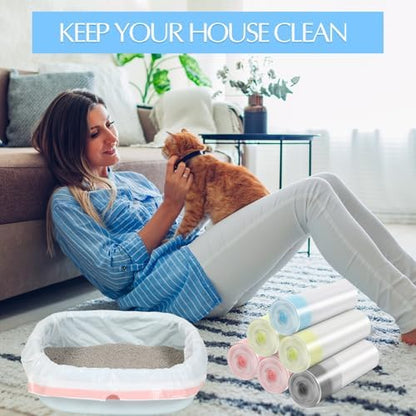 Jutom 14 Count Sifting Litter Box Liners, Cat Box Liners with Holes