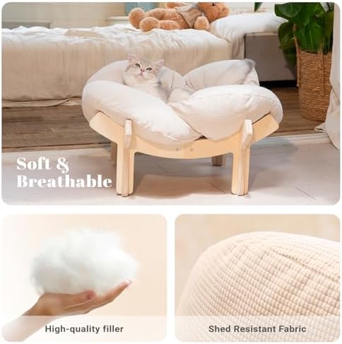 CHEERHOME PETS Elevated Cat Bed for Indoor Cats Couch Sofa Flower