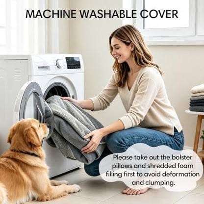 Orthopedic Dog Beds Large Sized Dog, Washable Dog Bed, 42" L, Grey