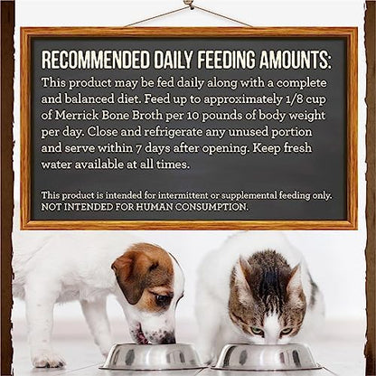 Merrick Grain Free Beef Bone Broth Dog and Cat Food Topper, 7 oz Pouch