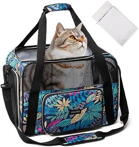 BAGLHER Pet Travel Carrier for Small Medium Cats & Dogs, Airline Approved Soft Sided
