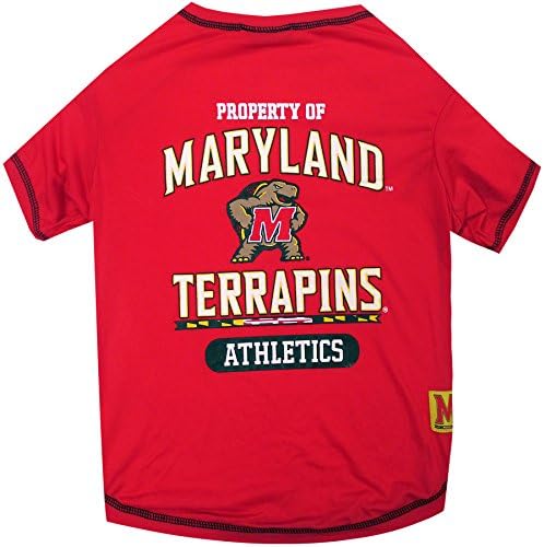 Pets First Collegiate MARYLAND TERRAPINS Dog T-Shirt, Medium. - Licensed Shirt for Pets Team Colored with Team Logos.- Premium Stretchable Materials for the Comfrot of your Dog & Cat.