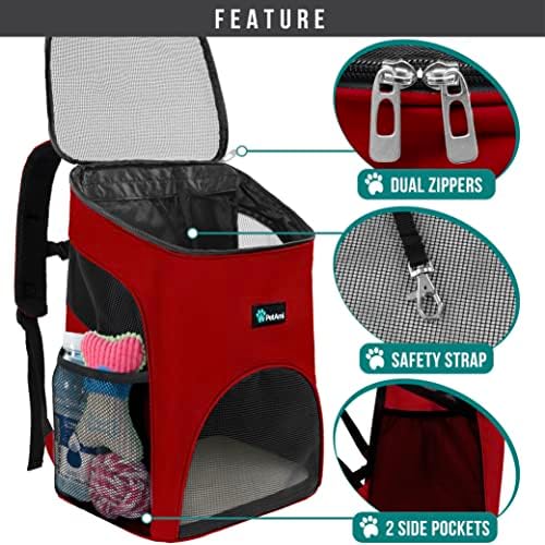 PetAmi Cat Backpack Carrier for Small Dogs and Large Cats, Airline Approved
