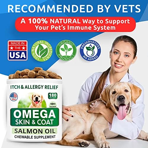 Omega 3 for Dogs - Fish Oil for Skin & Coat Health, Itch & Allergy Support