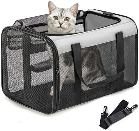 Conlun Soft-Sided Cat Carrier for Small-Medium Cats, Puppies up to 15 Lb, Airline Approved
