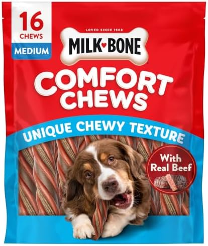 Milk-Bone Comfort Chews, Unique Chewy Texture & Real Beef, 16 Dog Chews