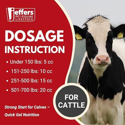 Jeffers Vita-Min Gel for Livestock & Horses – Multivitamin & Mineral Supplement with Selenium, Zinc, Potassium & Turmeric – Easy Oral Gel for Cattle, Goats, Sheep & Pig – 30 cc Tube - 6 Pack
