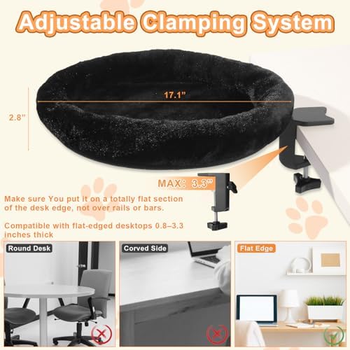Cat Desk Bed for Home Office Cat Nest Desk Hammock for Indoor UP to 50LBS