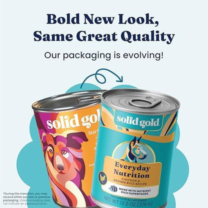Solid Gold High Calorie Chicken Wet Dog Food, Adult & Puppies, 6ct Cans