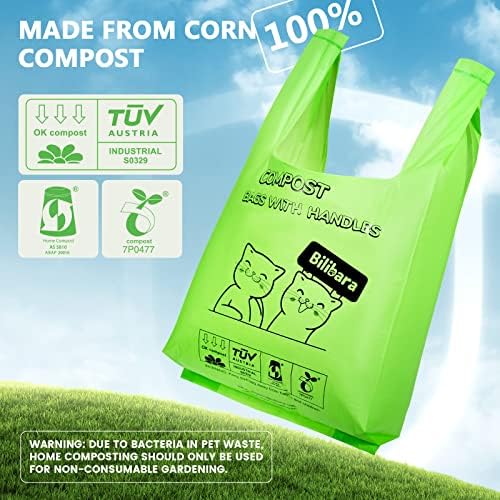 Biodegradable Poop Bags for Cat - 110 Count, Durable Cat Litter Bags for Poop with Handles, Scented Poop Bags for Litter Box, Leakproof Cat Waste Bags