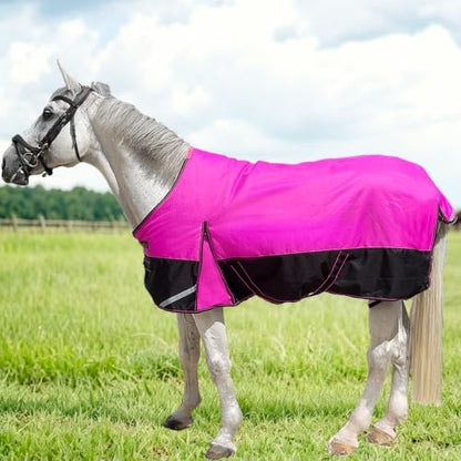 1200D Horse Blanket,Turnout Rain Sheet(No Fill),Hot Pink 78''