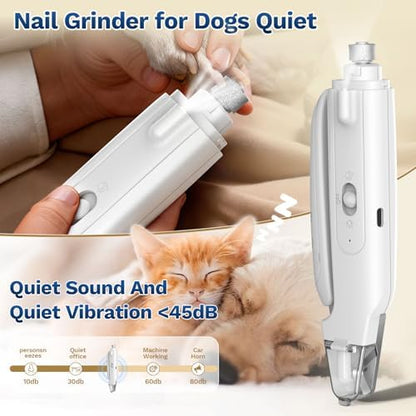 2-in-1 Dog&Cat Nail Clippers with Light, Type-c Pet Claw Trimmer & Grinder