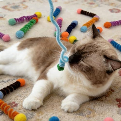 IUHKBH Cat Spring, 24 PCS Vibrant Spiral Cat Coil Interactive Kitten Toys