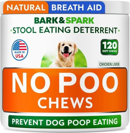 BARK&SPARK No Poo Chews for Dogs - Coprophagia & Stool Eating Deterrent