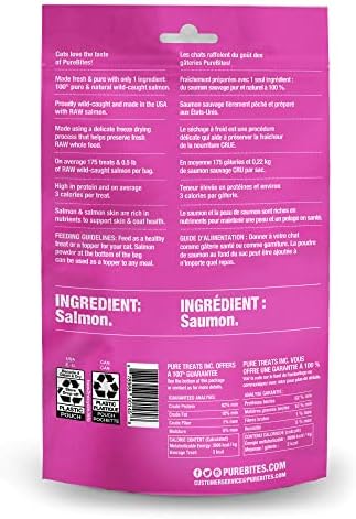 PureBites Salmon Single Ingredient Freeze Dried Cat Treats, 2 oz