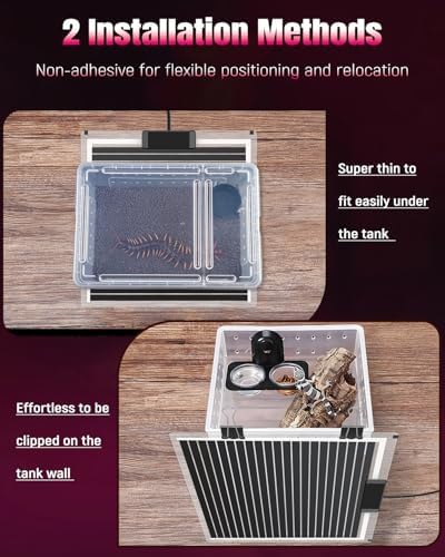 Pawfly 28 W Reptile Heat Pad 11 x 11 Inch Reptile Heating Pad Under Tank Terrarium Safe Fast Heating Mat Heat Mat for Turtles Frogs Snakes Lizards Geckos Hermit Crabs Spiders & Other Reptiles