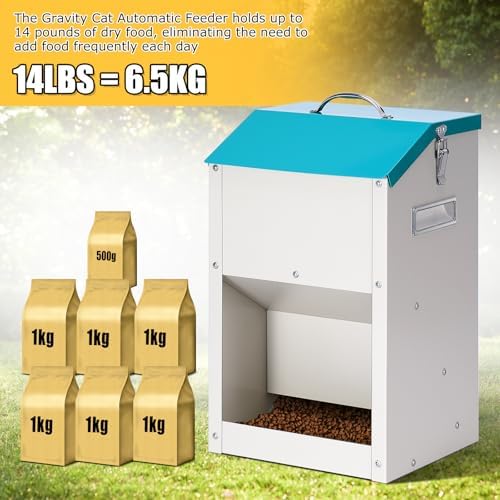 PKNYBZN Automatic Dog & Cat Feeder, 14L Outdoor Gravity Dog Feeder Use