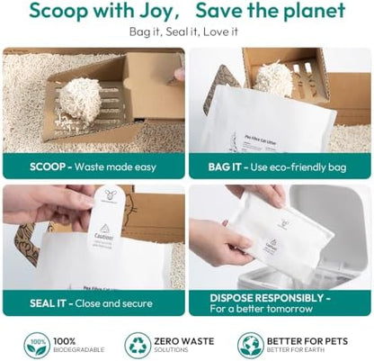 Cat Litter Travel Kit with Flushable Clumping Litter, Foldable Disposable Cardboard Litter Box & Scoop, Portable Cat Travel Essentials for Road Trips, Hotels, Moving & Emergency Use
