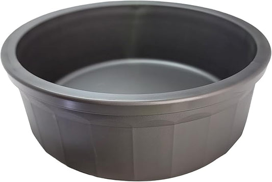 Pet Crock Bowl – Thick Durable Plastic Non-Tip Food & Water Dish for Dogs, Cats & Small Animals - 5.6 Inch Diameter – Indoor/Outdoor – Chew Resistant, Easy Clean (Gray, Medium 16oz)