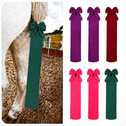 6 Pack Horse Tail Bags for Horses, Stretchy Tail Wraps with Tie Closure, Tail Protector for Grooming & Stable Use (Pretty Colors)