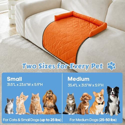 Cooling Dog Bed Mats with Neck & Head Support, 31.5 x 23.62 inch Orange