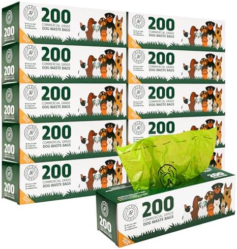 ALAGPRO® 2,000 Commercial Grade Dog Waste Station Refill Roll Bags - Fits Any Pet Waste Station - 45% Thicker than Competitor Bags - 10 Rolls of 200 Bags for Backyard, Parks & HOA's