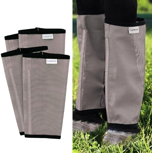 Fine Mesh Fly Boots Loose Fitting & Non-Slip Horse Fly Leggings No More Horsefly Nuisance Greatly Reduce Stomping Breathable with Natural Air Flow (Set of 4)