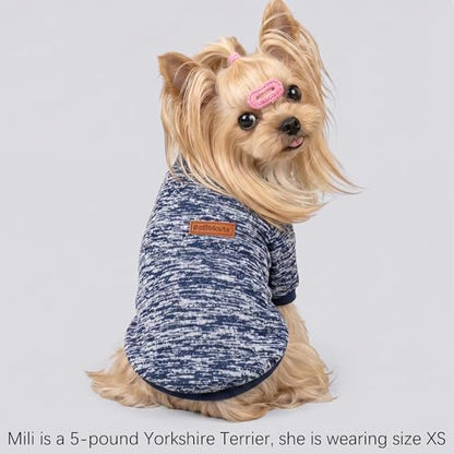 3 Pack Dog Sweaters for Small Dogs Girl Boy Winter Fleece Clothes Warm Soft Dog Sweatshirt Outfit for Dogs Cats Pet Apparel