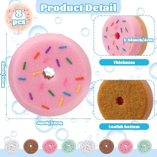 Lemonroad 8 Pack Tack Sponge Donut Shaped
