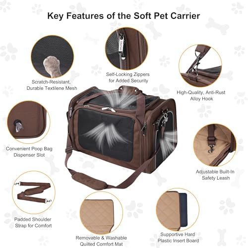 EliteField Deluxe Soft Pet Carrier for Cats and Dogs (3-Year Warranty)
