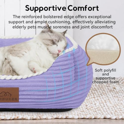 Zerbuger 20in Violet Rectangle Cat Dog Bed Machine Washable Sleeping Sofa