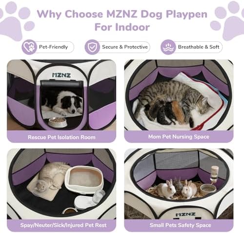 Dog Cat Small Animal Puppy Playpen Crate, Large, Purple