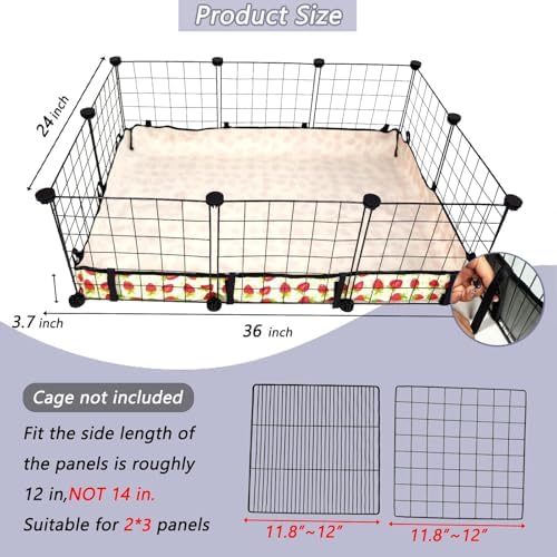 Guinea Pig Cage Liner，Washable Waterproof Oxford Cloth Cage Liners for Small Animals,Hamster Chinchilla Hedgehog Rabbit and Other Small Animals Not Include Cage(24x36 inches)