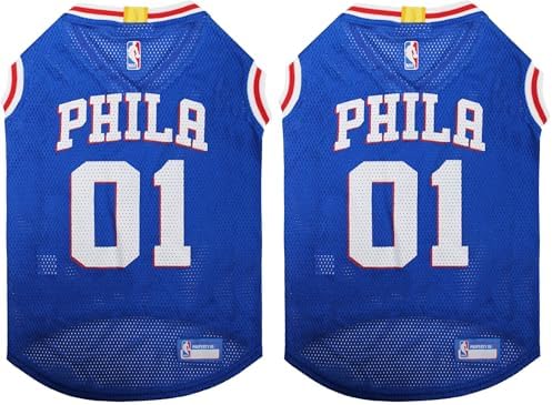 Pets First NBA Philadelphia 76ERS Dog Jersey, Medium - Tank Top Basketball Pet Jersey (76R-4047-MD) (Pack of 2)