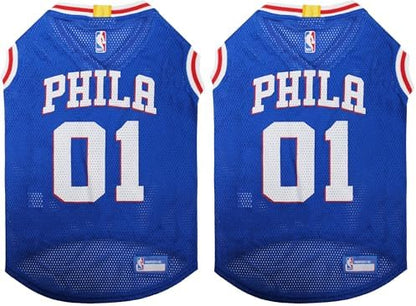 Pets First NBA Philadelphia 76ERS Dog Jersey, Medium - Tank Top Basketball Pet Jersey (76R-4047-MD) (Pack of 2)