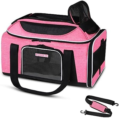 Petskd Top-Expandable Small Pet Carrier 17"x12"x8.5" Airline Approved