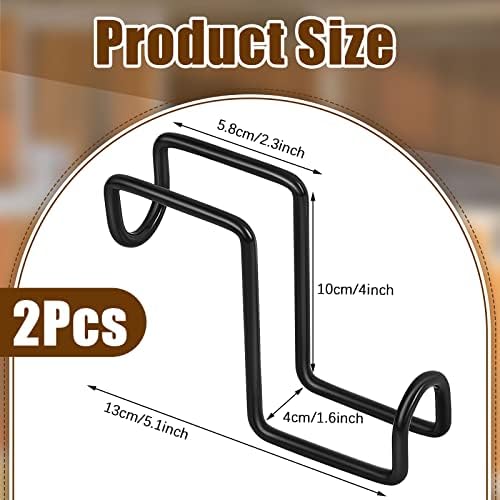 Dunzy 2 Pcs Heavy Duty Horse Tack Hooks Over Rail 4 Inch Metal,Black