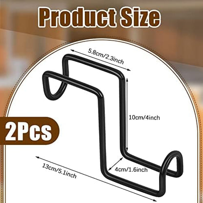 Dunzy 2 Pcs Heavy Duty Horse Tack Hooks Over Rail 4 Inch Metal,Black