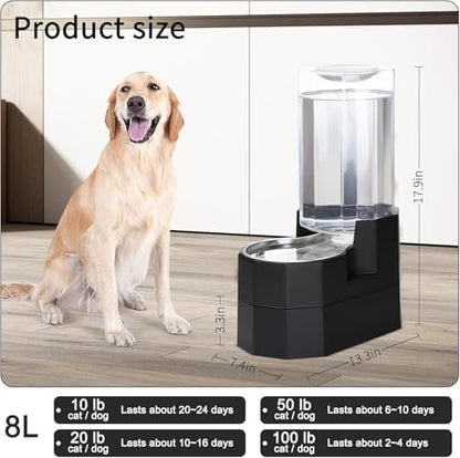 Sfozstra 8L Raised Pet Water Dispenser: Large Breed Comfort