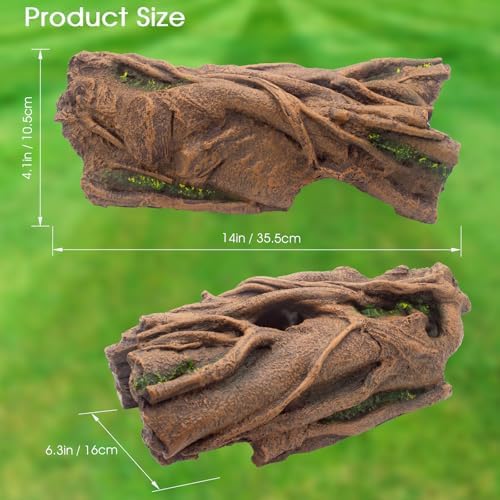 Large Reptile Hide Hollow Log for Snake Ball Python Bearded Dragon