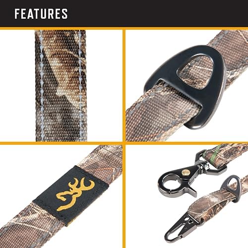Browning Pet Leashes, Classic Webbing Camo Leash One Size, One Size, Realtree MAX-7