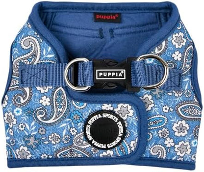 Puppia Cynthia Dog Vest Harness B (Step-in) Fashionable Paisley Pattern Spring Summer Harness for Small and Medium Dogs, Blue, X-Large