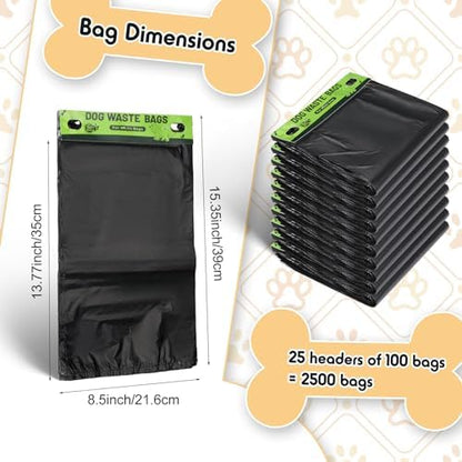 Ireer 2500 Pcs Dog Waste Bags Bulk, Pet Feces Bags with Hang Hole